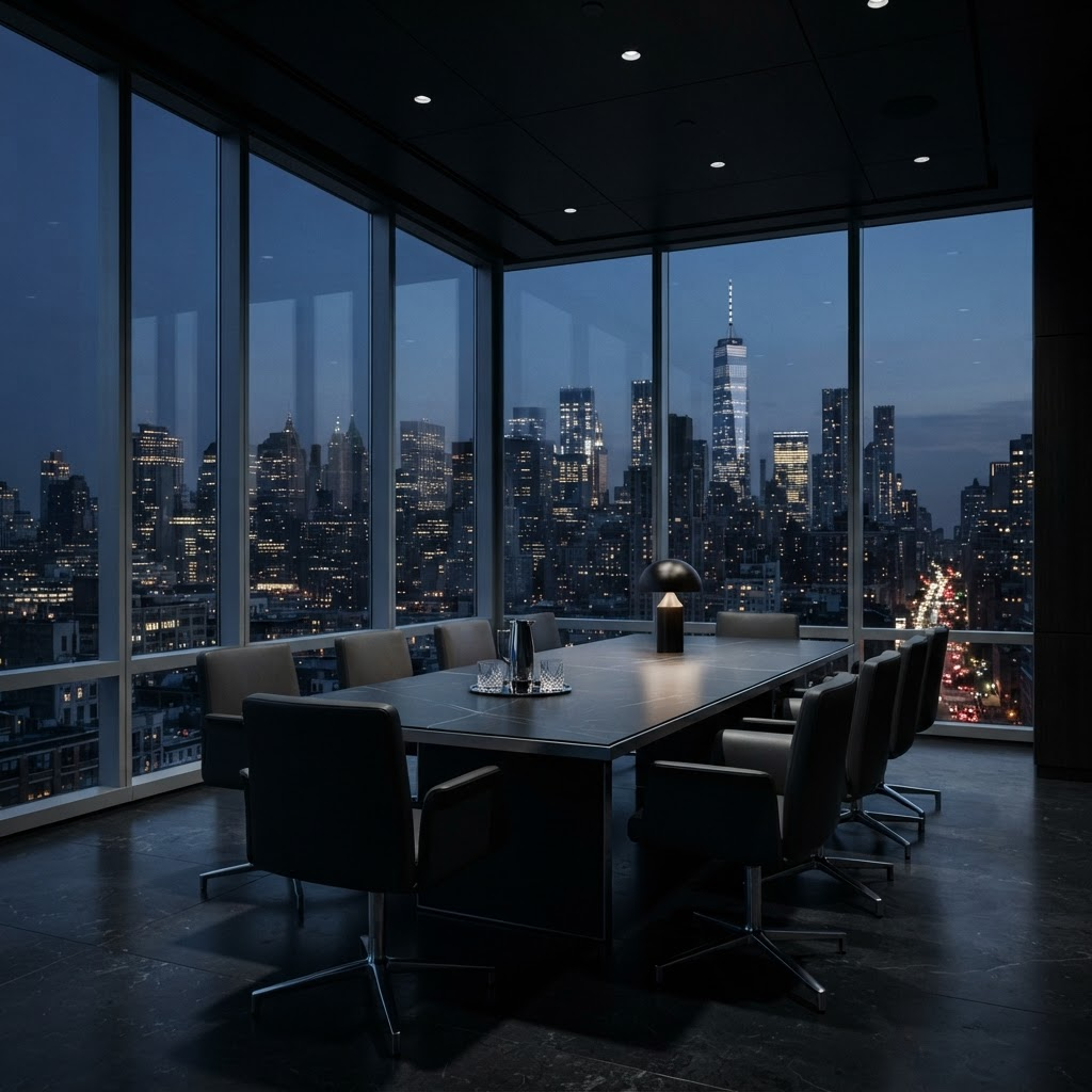 The Apex Solutions advisory environment at dusk